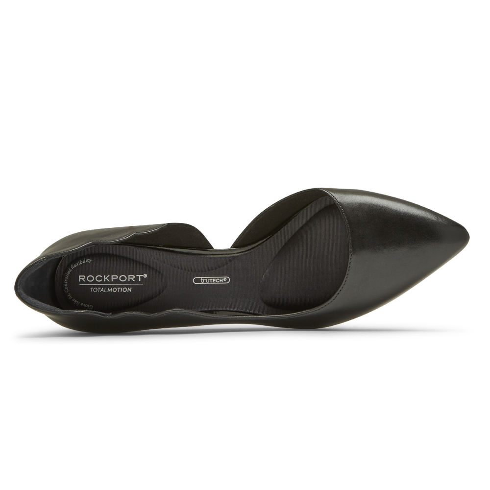 Rockport Hæler Sko Dame Svart - Total Motion 75Mm Scalloped Dorsay - KBNL13526